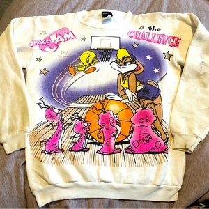 Vintage Space Jam Lola Bunny Monstars Sweater Youth XL Adult M Freeze 1996